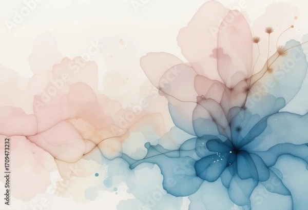 Fototapeta Delicate Brushstrokes and Organic Shapes in a Calming Background Image