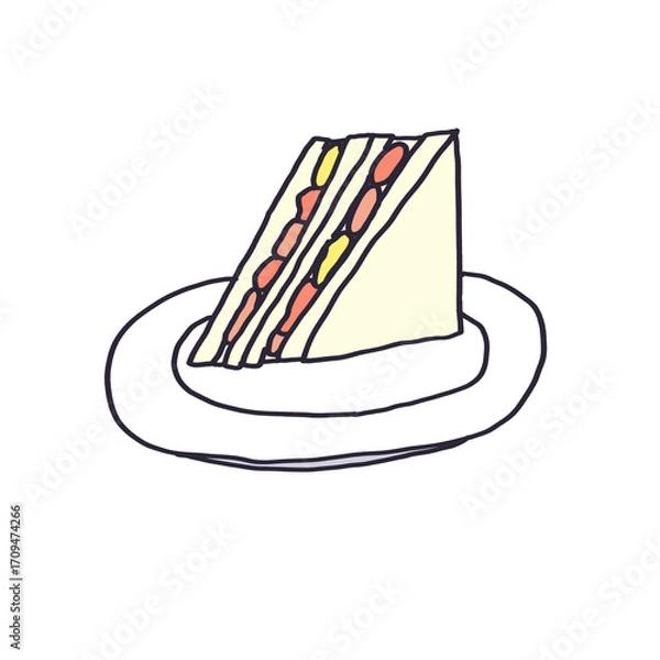 Obraz 皿に乗ったサンドイッチ