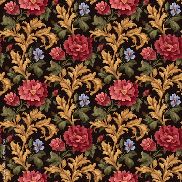Fototapeta Classic Floral Gobelin Decorative seamless pattern. Repeating background. Tileable wallpaper print