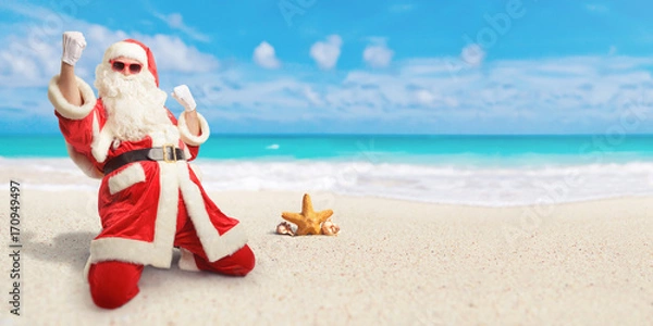 Obraz Santa Claus beach holiday starfish