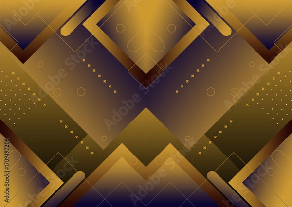Fototapeta A beautiful abstract color combination with a geometric background. A dynamic composition of shapes. A cool background design for a poster. Vector illustration.