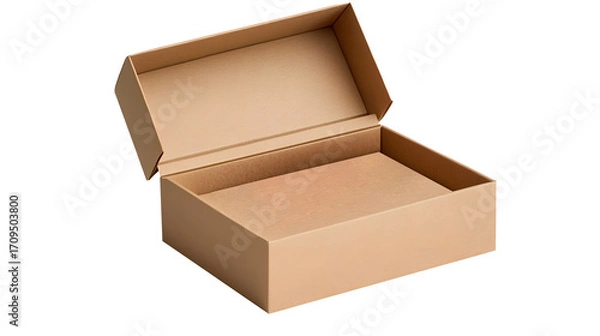 Fototapeta Box, paper box, gift box with a red bow, transparent picture, cutout, png picture