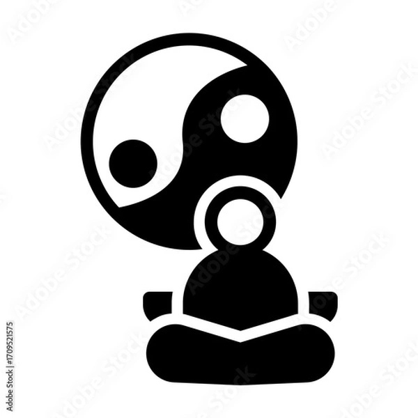 Fototapeta yin yang Solid icon