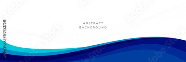 Fototapeta elegant abstract background with smooth blue wave layers creating modern minimal style composition