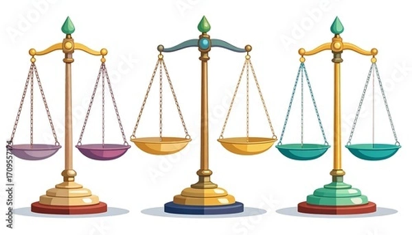 Obraz Three antique-style scales in different colors