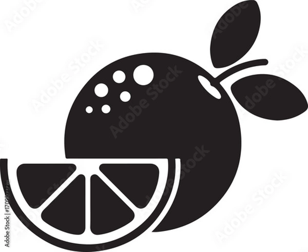 Fototapeta Flat Orange Silhouette Icon Vector 