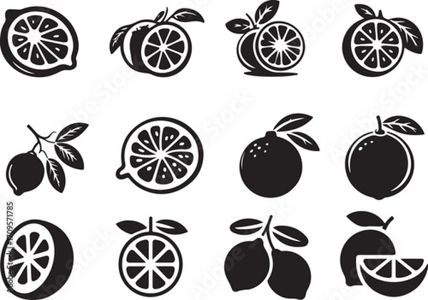 Fototapeta Flat Orange Silhouette Icon Vector 