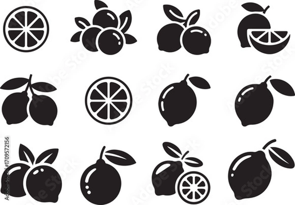 Fototapeta Flat Orange Silhouette Icon Vector 