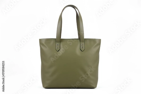 Fototapeta Olive Green Leather Tote Bag