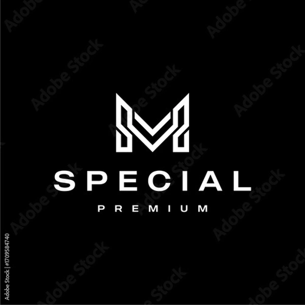 Fototapeta M modern initial letter logo template