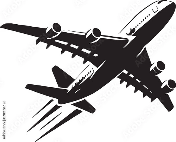 Obraz Minimalist Plane Silhouette  vector  