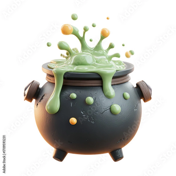 Fototapeta Halloween Potion Cauldron 3D Render.