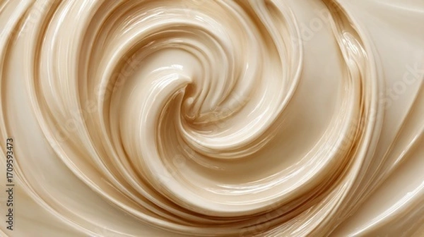 Obraz Creamy texture swirls in a smooth blend of light beige color for culinary or cosmetic use