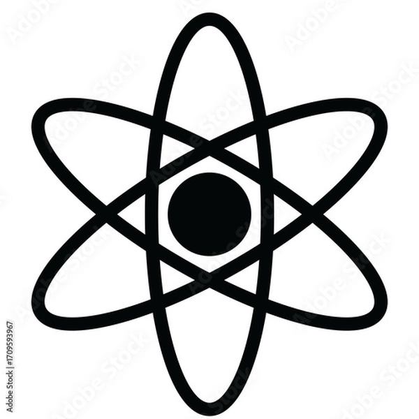 Obraz Bold Black Atom Icon