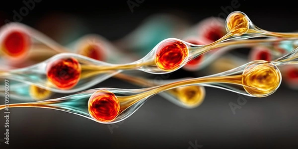Fototapeta Microscopic Abstract Network of Vibrant Cells
