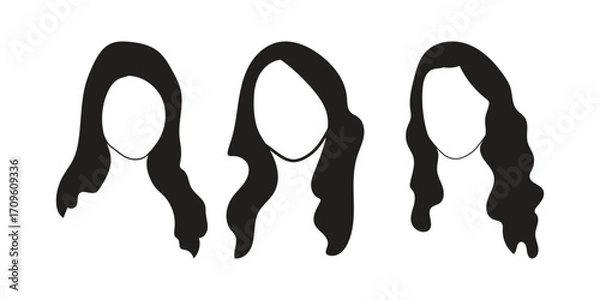 Obraz human face icon set line art