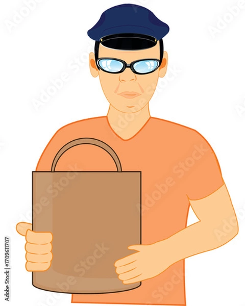 Fototapeta man courier.eps