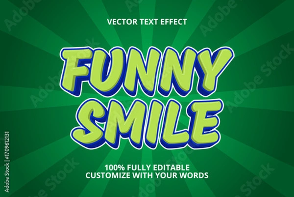 Fototapeta funny smile editable text effect for kids