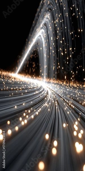 Fototapeta Abstract Light Trails A Cosmic Dance of Energy and Light