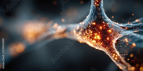 Fototapeta Neural Network Connection Illuminated Nerve Cells Depicting Biological Processes