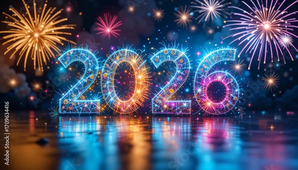 Fototapeta Happy new year, New Year, new year, Happy New Year 2026, happy new year, 2026, happy 2026, happy 2026 year, 2026, New Year,

