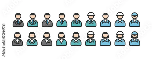 Obraz ビジネスパーソンのアイコンイラスト