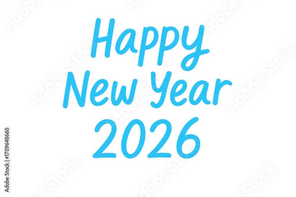 Fototapeta Happy new year 2026 greeting on transparent background
