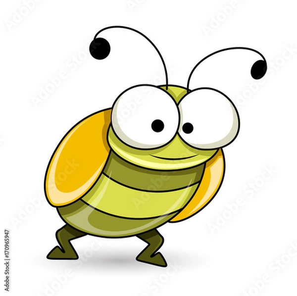 Obraz Funny Cartoon Bug - handmade clip-art vector