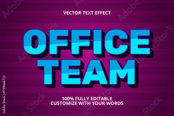 Fototapeta office team editable text effect for work