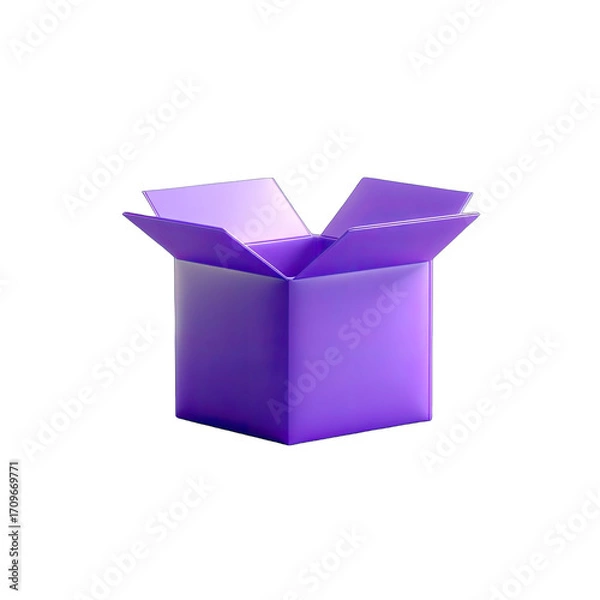 Fototapeta Open purple box, 3D graphic