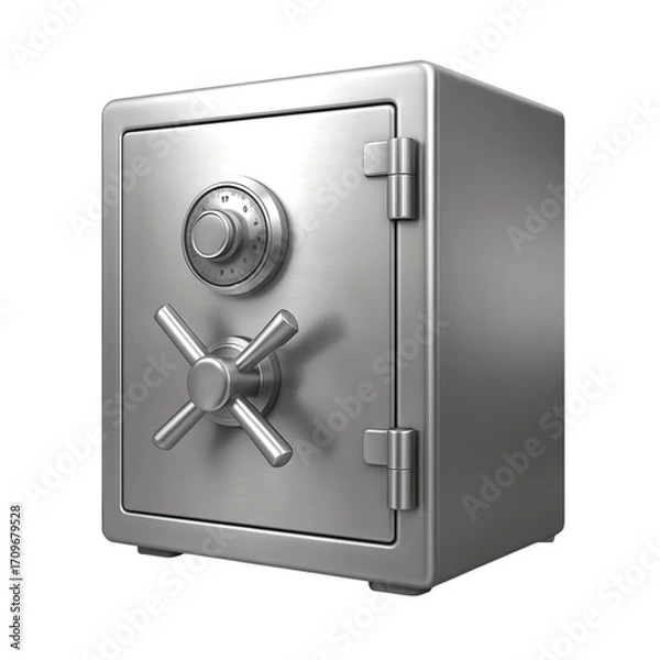 Fototapeta bank safe with a combination lock, locker security, cash secure box, PNG on a transparent background 