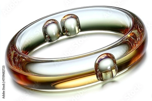 Obraz Amber-colored glass bangle with two orbs