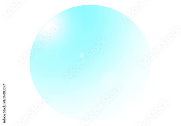 Fototapeta Blue colour gradient round effect, global with lens effect png.