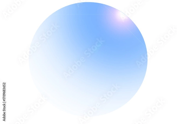 Fototapeta Blue colour gradient round effect, global with lens effect png.
