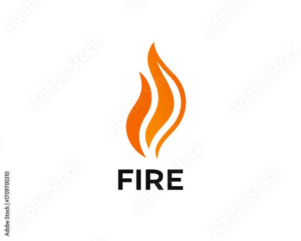 Fototapeta Fire Flame Logo design template. vector Illustration