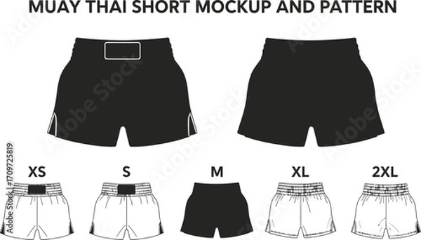 Obraz Muay thai shorts vector template boxing shorts design pattern