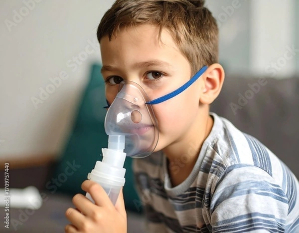 Obraz Boy using inhaler (3)