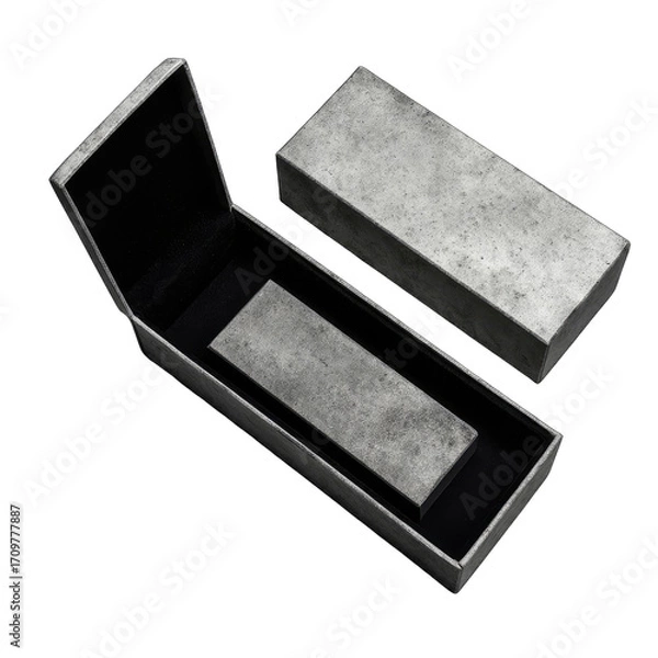 Obraz Gray rectangular boxes,  one open