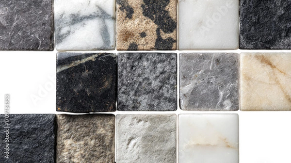 Fototapeta Close-up view of various stone tiles