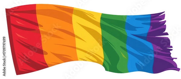 Obraz Colorful waving pride flag with horizontal stripes.