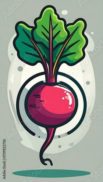 Obraz Cartoon beet with vibrant colors
