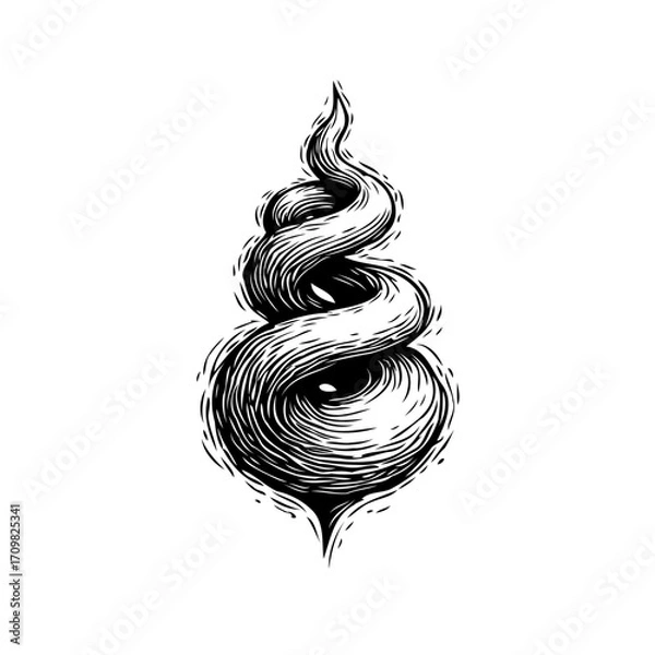 Fototapeta Whimsical vortex illustration captures a mesmerizing spiral dance with a unique graphic style