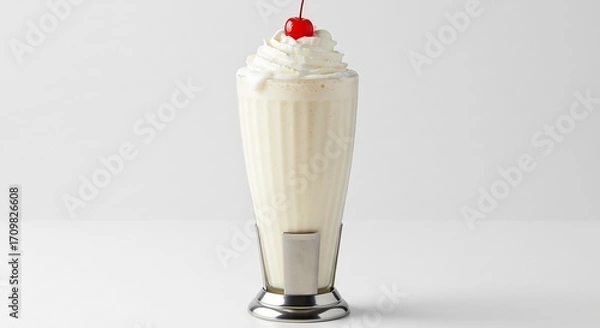Fototapeta Romantiek zachte milkshake heerlijke room studiolicht. AI Generated