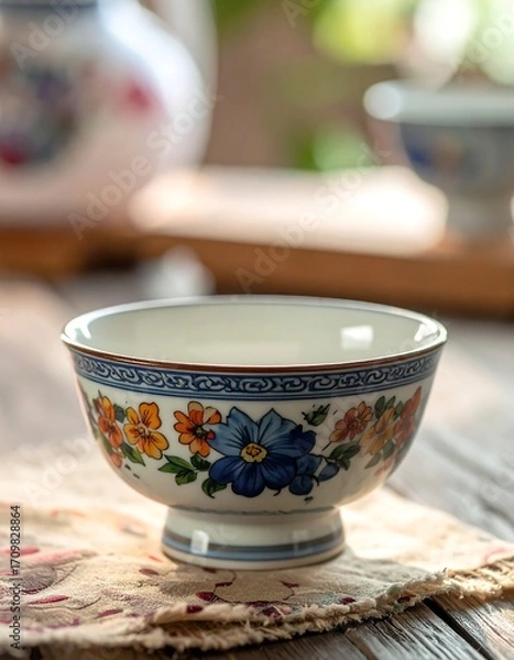 Fototapeta Small floral patterned bowl