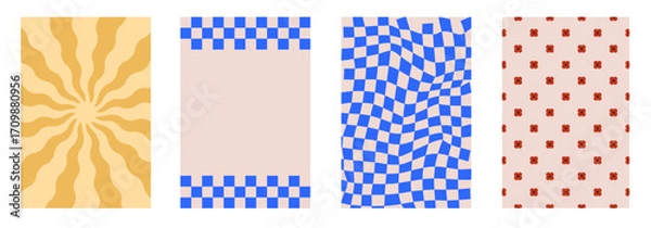 Obraz Set of retro vibes background for banner, social media, poster, ads, promotion.