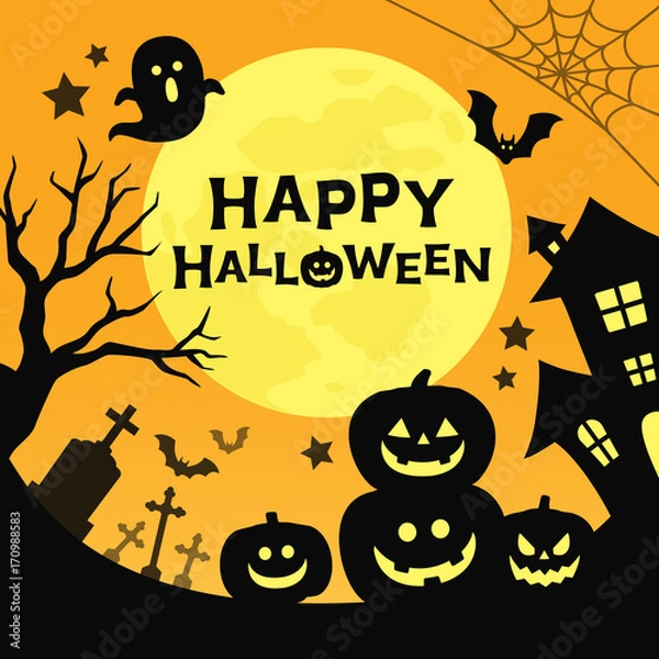 Obraz ハロウィン　イラスト　シルエット