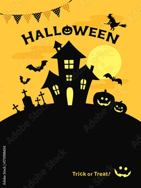 Obraz ハロウィン　シルエット　背景