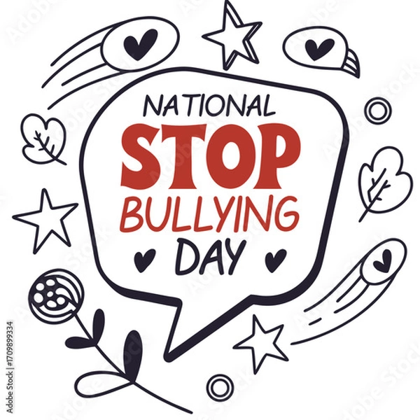 Obraz NATIONAL STOP BULLYING DAY vector illustration