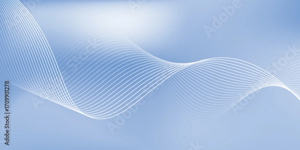 Obraz Abstract blue soft gradient background with shining lines waves eps10