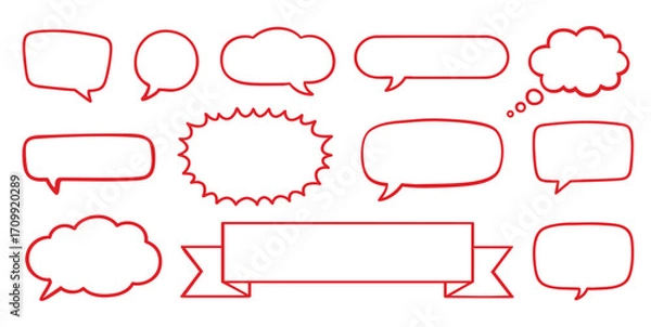 Fototapeta Set of different speech bubble element design
